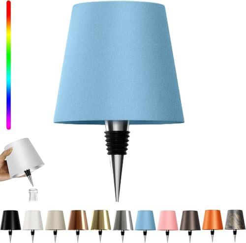 Lampada LED per Bottiglia, Lampada da Tappo per Bottiglia, Lampada da Tavolo Senza Fili Dimmerabile 3 Colori - IP54 Impermeabile Comando a Tocco per Interno Esterno Famiglia Ristorante Bar