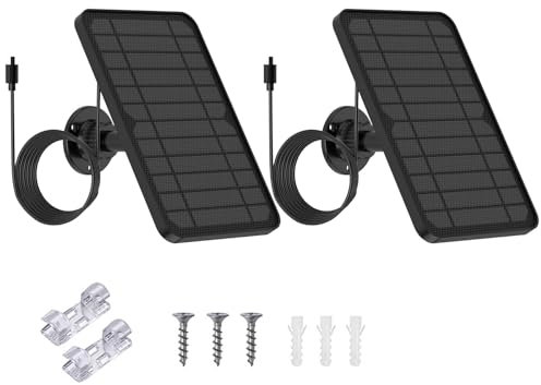 Gusfeliz 2 Pack Solar Panel for Blink Outdoor Camera, 5V 5W, Compatible with Blink XT/XT2/Outdoor (3rd Gen), IP67 Waterproof, 360° Adjustable Mount, 13.1ft Charging Cord