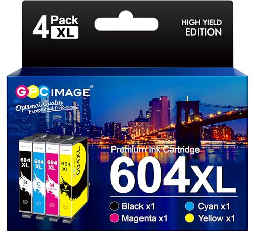 GPC IMAGE 604XL 604 XL Patronen Kompatible für Epson 604 604 XL für Epson XP 3200 Druckerpatronen XP 2205 XP 3205 XP 4200 XP 4205 XP 2200 Workforce WF 2930 WF 2935 WF 2950 WF 2910 (4er-Pack)