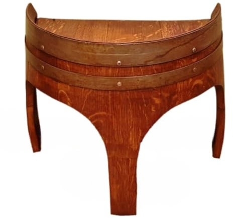 Nachttisch, Couchtisch, Weinfass aus Eiche, Wandtisch, Bogenbeine (22 Zoll)