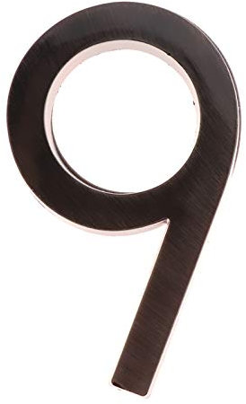 Modern House Number, Silver Satin Chrome Door Numbers, for House Flat Apartment Shop Decoration Supplies, Door Number Address Plaques, (NO.3270)(Number 9)