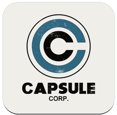 sous Verre en Bois - Capsule Corp. Geek Jeux Video Serie Film - 1 unité (95 x 95 mm)