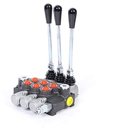 Hydraulikventil, 3 Spulen, hydraulisches Joystick-Steuerventil, 13gpm, Doppelwirkende Richtungsventil P40, für Traktoren, Lader, Tanks Hydraulic Valve Schwarz