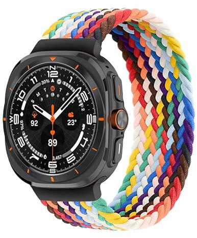 MODBAND Per Samsung Galaxy Watch Ultra Strap 47mm Accessori Sport Nylon intrecciato solo loop correa Bracciale Galaxy Watch 7 Ultra Band(Pride Edition,L)