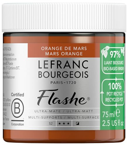 Lefranc Bourgeois Flashe Bio Based Peinture acrylique Pot de 75ml Orange De Mars Série 2