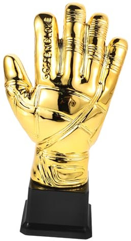 KICHOUSE Coppa Premio Portiere Guanti Oro in Plastica Resistente per Calcio Competizioni Amatoriali e Scolastiche Riconoscimento Prestazioni Giocatore e Premi Partita