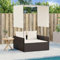 Fasba Doppel Sonnenliege, Gartenliege mit Dach Vorhängen, Doppelliege für Garten Terrasse, Relaxliege Sonnenbett Gartenmöbel, Braun Poly Rattan