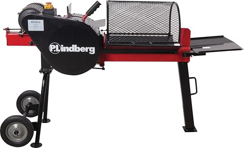 P. Lindberg Turbo Holzspalter Elektrisch, 1,5 kW Motor 230V mit 7 Tonnen Spaltkraft, inkl. Stativ & Schutzgitter