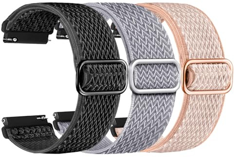 Veryfit Smart Watch Bands, 22mm Watchband for IDW13 IDW16 IDW19 IDW26 IDW28 Smartwatch, Elastic Nylon Watch Straps Replacement Wristband Adjustable Straps Fabric Breathable (3-PACK,Not Fit for DR03