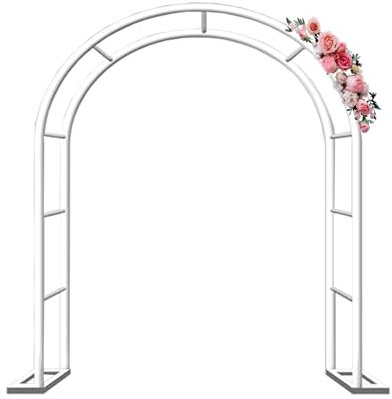 Wide Garden Arch, Large Outdoor Arches, Wedding Rose Arch, Garden Arches Metal Strong for Climbing Plants,Trellis Arched Support Arches, W120/140/180cm, H200/220/230cm(White,W5.9FT H7.2FT)