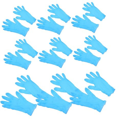 PERSELOSO 100 Pièces Gants Caoutchouc Bleu pour Cuisine Résistants à Eau et Durables Idéaux pour Cuisson Nettoyage Manches Longues Sécurité Alimentaire Réutilisables
