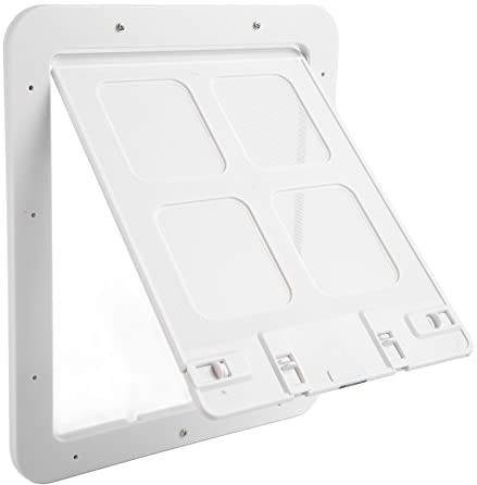 Yechiry Porta per Zanzariera per Animali Domestici, Porta per Animali Domestici in Plastica con Gattaiola con Serratura Magnetica con Materiale ABS di Alta qualità per Finestra (L)