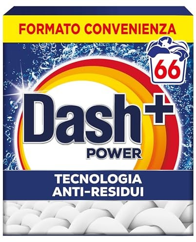 Dash Detersivo Per Bucato In Polvere, 66 Lavaggi, Tecnologia anti residui, rimuove le macchie, efficace a cicli brevi e a freddo