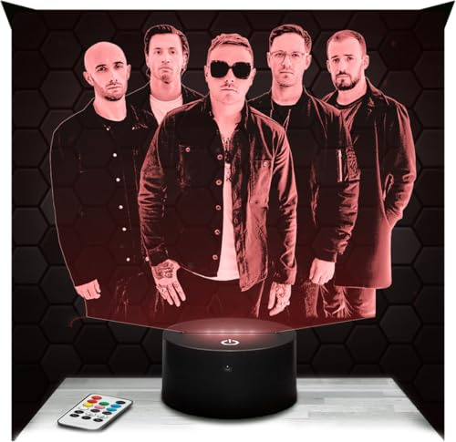 Lampephoto.fr - Lampe Archi tects 3D Touch Nachtlicht Metalcore-Band | Made in France, Sockel & Größe wählbar, dimmbar, Batterie/USB, HD-Lasergravur, Geschenk für Sie & Ihn