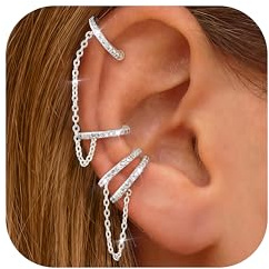 Morfetto Ear Cuff Faux Piercing Oreille - RéGlables Earcuff Boucles D'Oreilles Femme,HypoallergéNique Faux Piercing Helix Cartilage Manchette Boucle D Oreille Or Argent Femme
