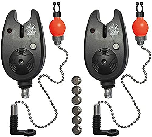 2 Electronic Fishing Bite Alarm Set with Pendants and batteries Bite Indicator