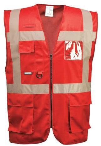 Portwest Iona Gilet Executive, Couleur: Rouge, Taille: S, F476RERS