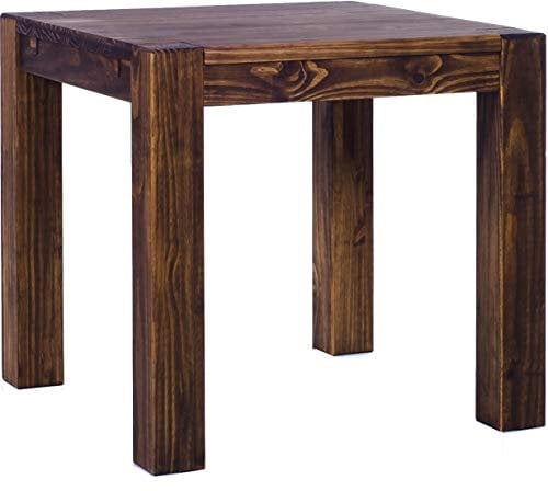 Esstisch Rio Kanto 90x90 cm Eiche antik Pinie Massivholz Größe und Farbe wählbar Esszimmertisch Küchentisch Holztisch Echtholz vorgerichtet für Ansteckplatten Tisch ausziehbar Brasilmöbel