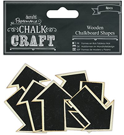 Papermania Metallic-Stifte, 8 Stück, Pfeile, aus Holz, mit Kreidetafel, Schwarz
