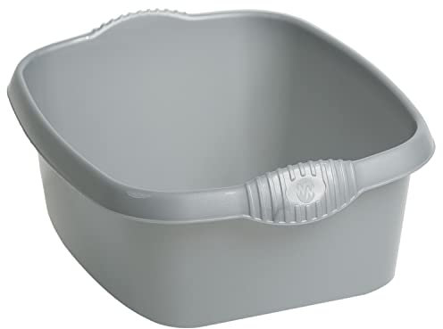 Hummelladen Schüssel aus Kunststoff mit Griffen, grau, robust, 12L, 32x39 cm, 330 g: Waschschüssel Spülschüssel Plastikschüssel Camping Spüle Behälter Haushalt Küche
