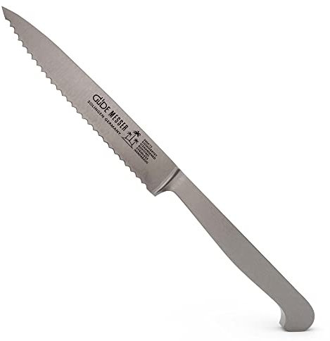 GÜDE Solingen - Tomatenmesser mit Welle geschmiedet, 13 cm, Ganzstahl, KAPPA, Handmade Germany, Silber
