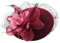 ZUMUii Butterme Pillbox Hut Weinlese Wolle Cocktail Haar Klipp mit Schleifen Schleife Fascinator Partei Hochzeits Retro Spitzenhut für Damen Frauen (Weinrot#1)
