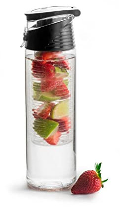 Sagaform Gourde avec infuseur à Fruit Poignée, Noir
