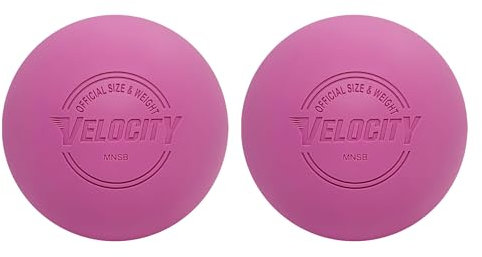 Velocity Lacrosse-Ball für Muskelknoten, myofasziale Entspannung, Yoga & Triggerpunkt-Therapie - fester Gummi, wissenschaftlich entwickelt für Haltbarkeit und Zuverlässigkeit, Rosa, 2 Bälle