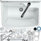 GOSPO Lavabo avec robinet debout, 61 x 44 x 23,5 cm, bac de lavage avec trop-plein et siphon, évier avec accessoires, blanc