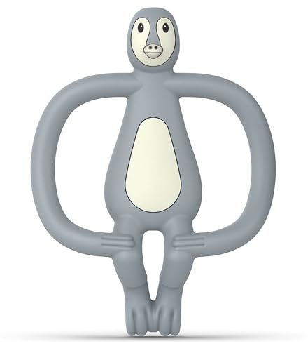 Matchstick Monkey Beißring Tiermotiv - Baby Zahnungshilfe - weiche Noppen massieren wundes Zahnfleisch - Silikon - BPA-frei - Greifling für Zahnen ab 3 Monaten - Polo Pinguin