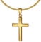 CLEVER SCHMUCK Kinder Kreuzkette Anhänger Kreuz 15 mm schlicht & Kette Panzer Sterling Silber 925 Gold-plattiert im Kreuz-Etui