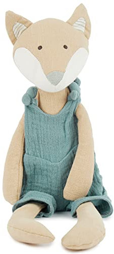 Bieco Kuscheltier Fuchs aus Baumwolle | Kuscheltier Musselin & Leinen Kuscheltier Lange Beine | Baby Kuscheltier Fuchs Kuscheltier Baby Junge & Mädchen Kuscheltier Baumwolle Baby Kuscheltier Junge