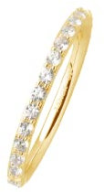 XENOX XS7389G/54 Damen Ring Silber 925 Gold weiß Zirkonia 17,2 mm Größe 54