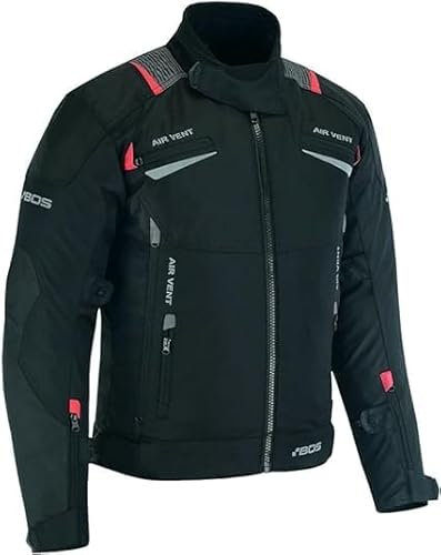 BOSmoto Motorradjacke Herren, Belüftung Reißverschluss, Atmungsaktive Sommer Mesh Motorcycle Stadt Textiljacke Männer mit CE Schulter Ellbogen und Rückenprotektoren, Stretch (XXL)