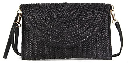 LHHMZ Pochette en Paille pour Femme Sacs à Main d'été Sacs à bandoulière en Paille tissée Pochette de Plage
