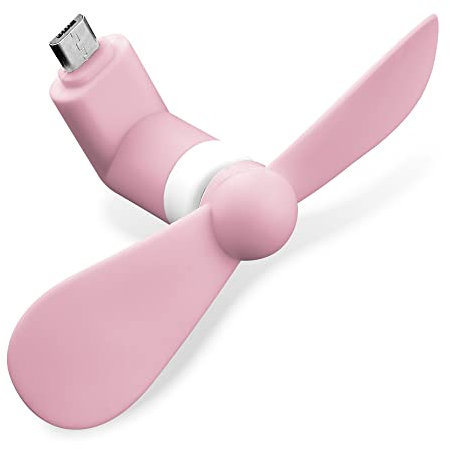CELLONIC® Mini Ventilateur Micro-USB Couleur Rose pour téléphone Portable, Tablette, Ordinateur Portable ou Batterie Externe - Faible consommation d'énergie pour Smartphone