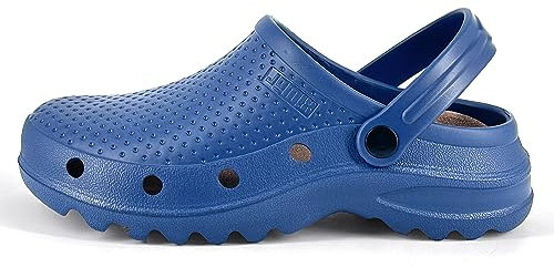 JOMIX Herren Clogs Krankenhaus Küche Arbeitsclogs Anti-Rutsch Gummi Arbeitsschuhe Gartenschuhe (Navy, 44/45 EU)
