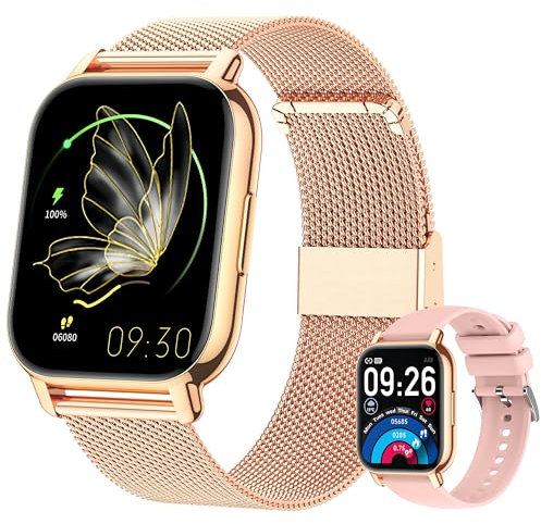 Narcid Smartwatch 1.85' Zoll mit Telefonfunktion,Fitnesstracker Sprachassistent/Message Reminder,Fitnessuhr Puls-Schlaf-Monitor,Fitnesstracker Schrittzähler für Damen Herren