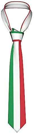 Herren-Krawatte mit italienischer Flagge, flatternde Schnalle, für Business, Hochzeit, Party, Alltag, Schwarz , Einheitsgröße