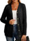GRECERELLE Womens Cardigan Long Sleeve Lightweight Cardigans Button Down V Neck Ribbed Knit Outerwear Open Front Tops with Pocket for Ladies (Black, XXL)