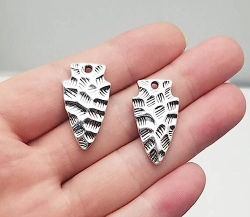 UPCOT 8 Stück 16x28mm Antik Versilberte Pfeilspitze Anhänger Charms DIY Halskette Herstellung von Zubehör - Standard