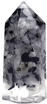 AZOOB Main Goutte Colle Cristal Gravier Ornement Cristal Colonne démagnétisation Yoga Violet Poudre Blanc résine Cristal Colonne apaisant décor ERTEYIN (Color : E, Size : One Size)