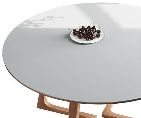 CIEEIN CIEHT PU Tischdecke Tischmatte Schreibtisch Tischfolie Schutzfolie Tischfoli Tischschutz Matte Single Side Wasserdicht Grau Rund 60cm