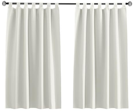 Tenger Home Tenda corta oscurante per finestra della cucina, per camera da letto, con passanti, 1 pezzo (Avorio, 150x150 cm