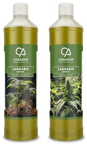 Cosador Hanf- & Cannabis-Dünger Konzentrat Set – 0,75L Wachstumsdünger & 0,75L Blütendünger, Für ca. 218L Wasser, Indoor/Outdoor, Ideal NPK-Balance, Mineralische Nährstoffe