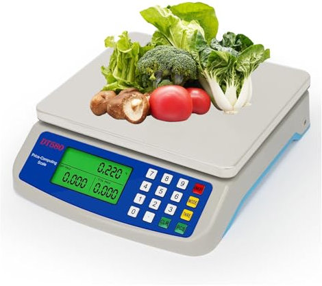 Digital Balanza Cocina,Balanza Frutera,Peso de Cocina,Balanza ElectróNica Digital,Balanza Peso Comercio Fruteria Precision,Cargador Y BateríA de Doble uso 30kg/1g de Capacidad