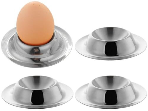 Dinntty 4 Stücke Eierbecher Ei Tablett Edelstahl Weiche Gekochte Eierbecher Halter Stehen Ei Werkzeuge Verhindern Ei Fallen Küche Werkzeuge