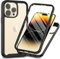 Sawiqpd for iPhone 16 Pro Max Case with Built-in Screen Protector, 360 Full Body Protective Cover Heavy Duty Anti-Scratch Shockproof Bumper Clear Phone Case for iPhone 16 Pro Max 6.9-inch, Black