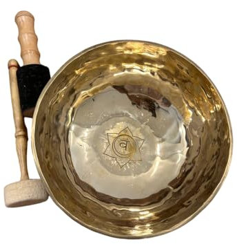 Klangschale 7 Chakra, Sakralchakra (Swadhisthana) Design Klangschale mit Kissenschlägel, tibetische Klangschale für Meditation