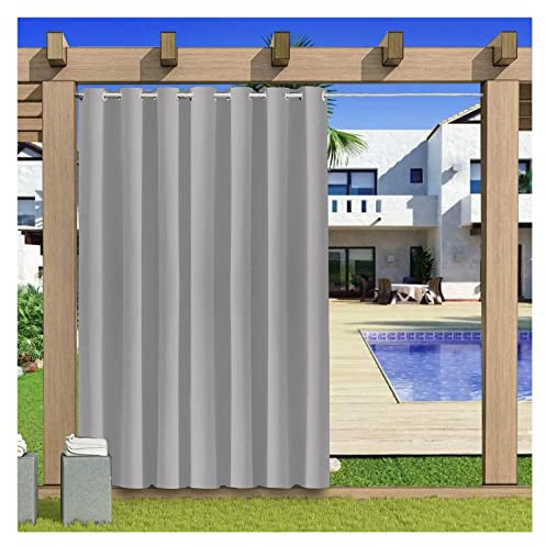 Rideaux occultants imperméables et coupe-vent en polyester pour terrasse d'extérieur et balcon - 117 x 183 cm - Noir (couleur 5)